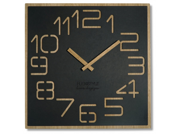 Drevené nástenné hodiny Digits z120-1matd-dx 40 cm, čierne